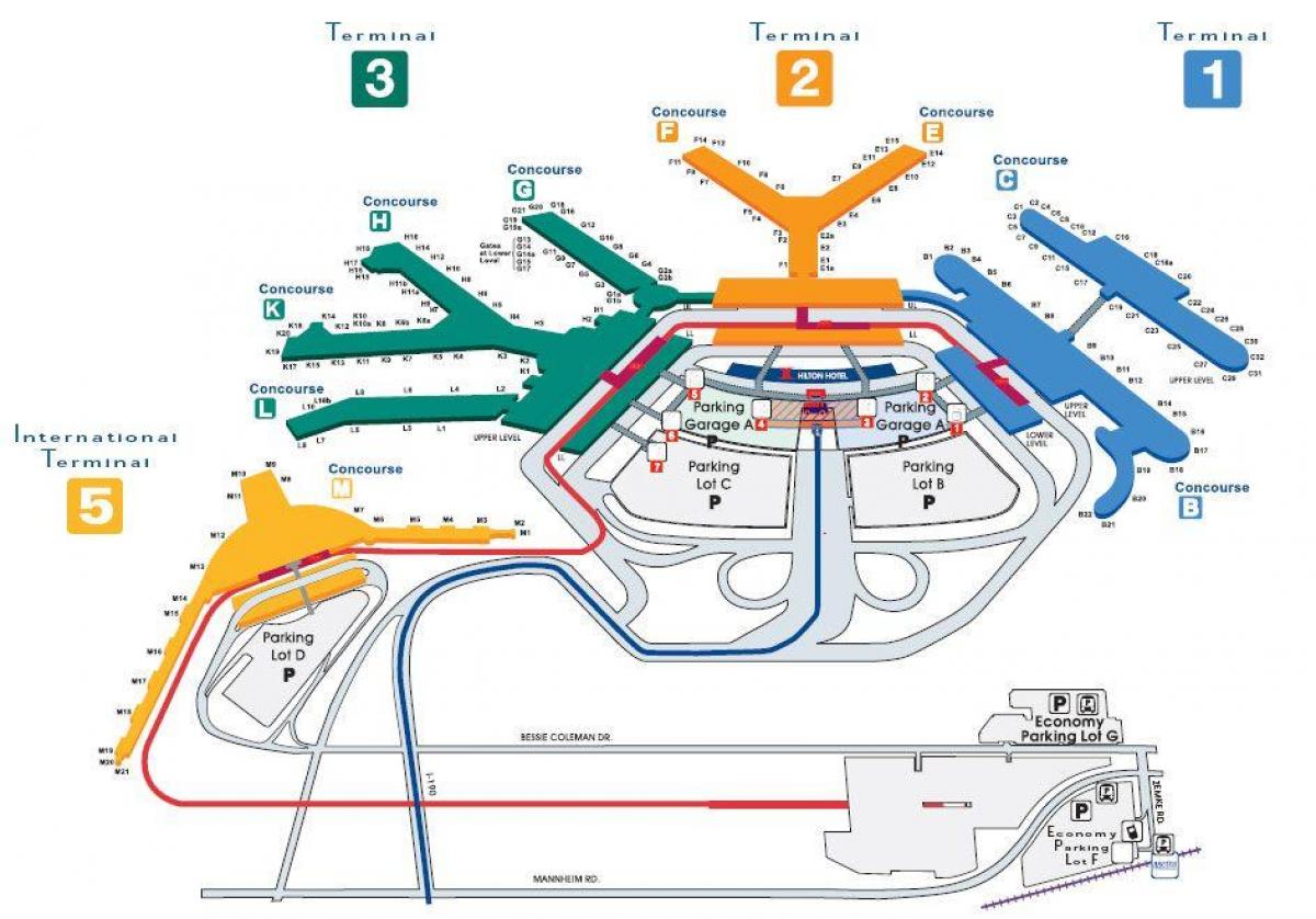 карта терминала аэропорта Чикаго