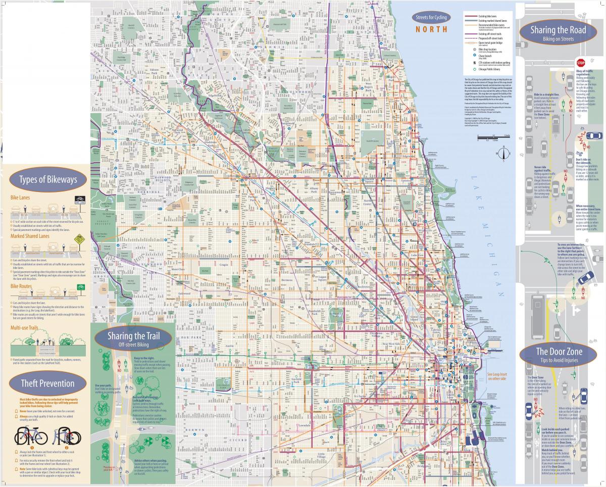 карта велосипедной дорожки Чикаго