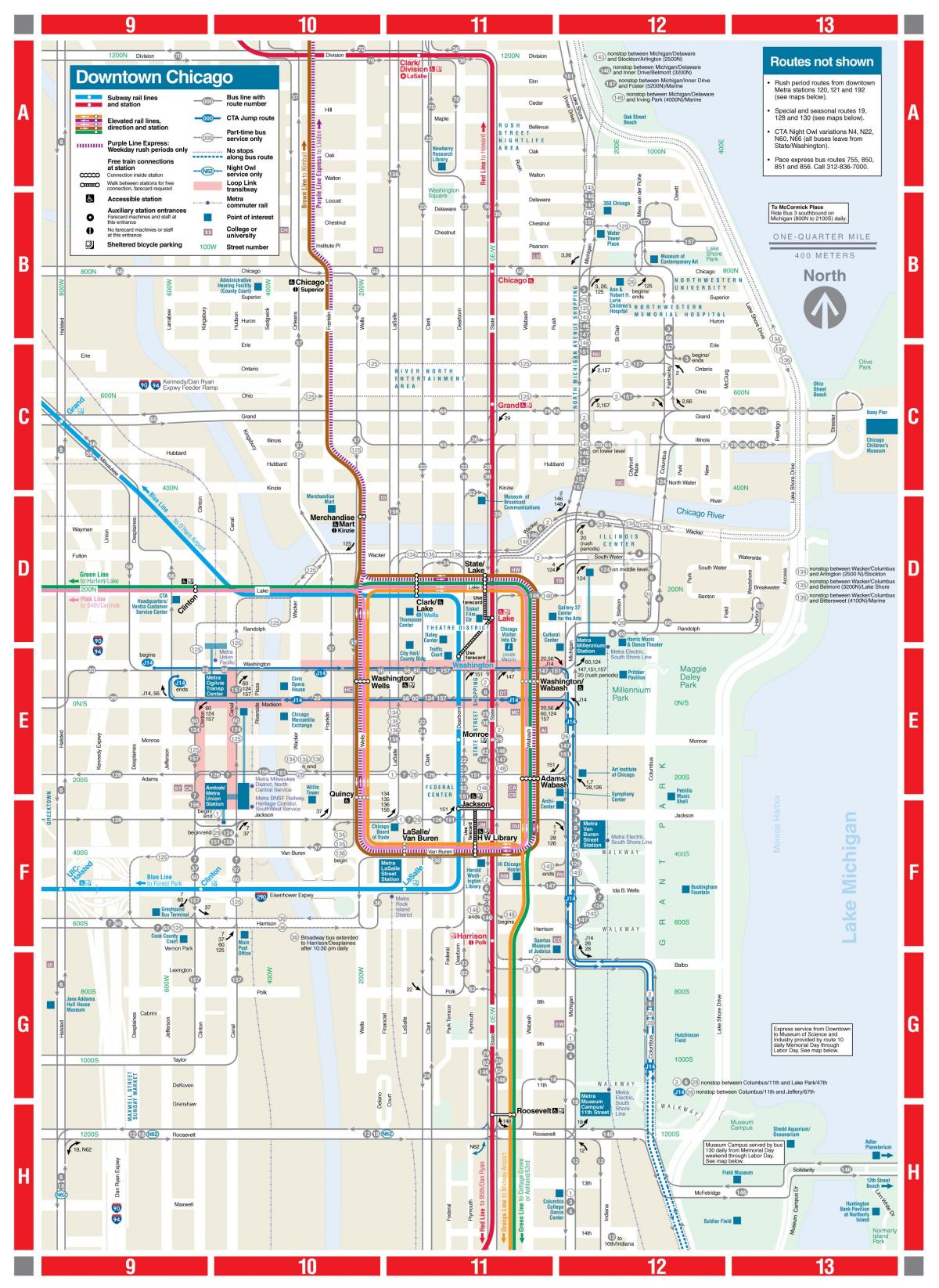 карта станции метро Чикаго
